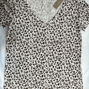 JCREW Leopard Print V-Neck Women's Top size XS